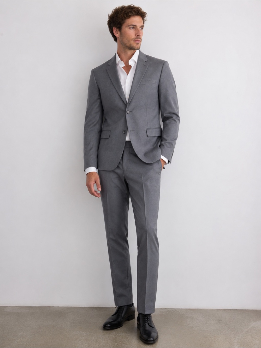 Express Men’s Slim Fit Stretch Suit Set – Gray | Jacket 36S/36C & Pants 31x30